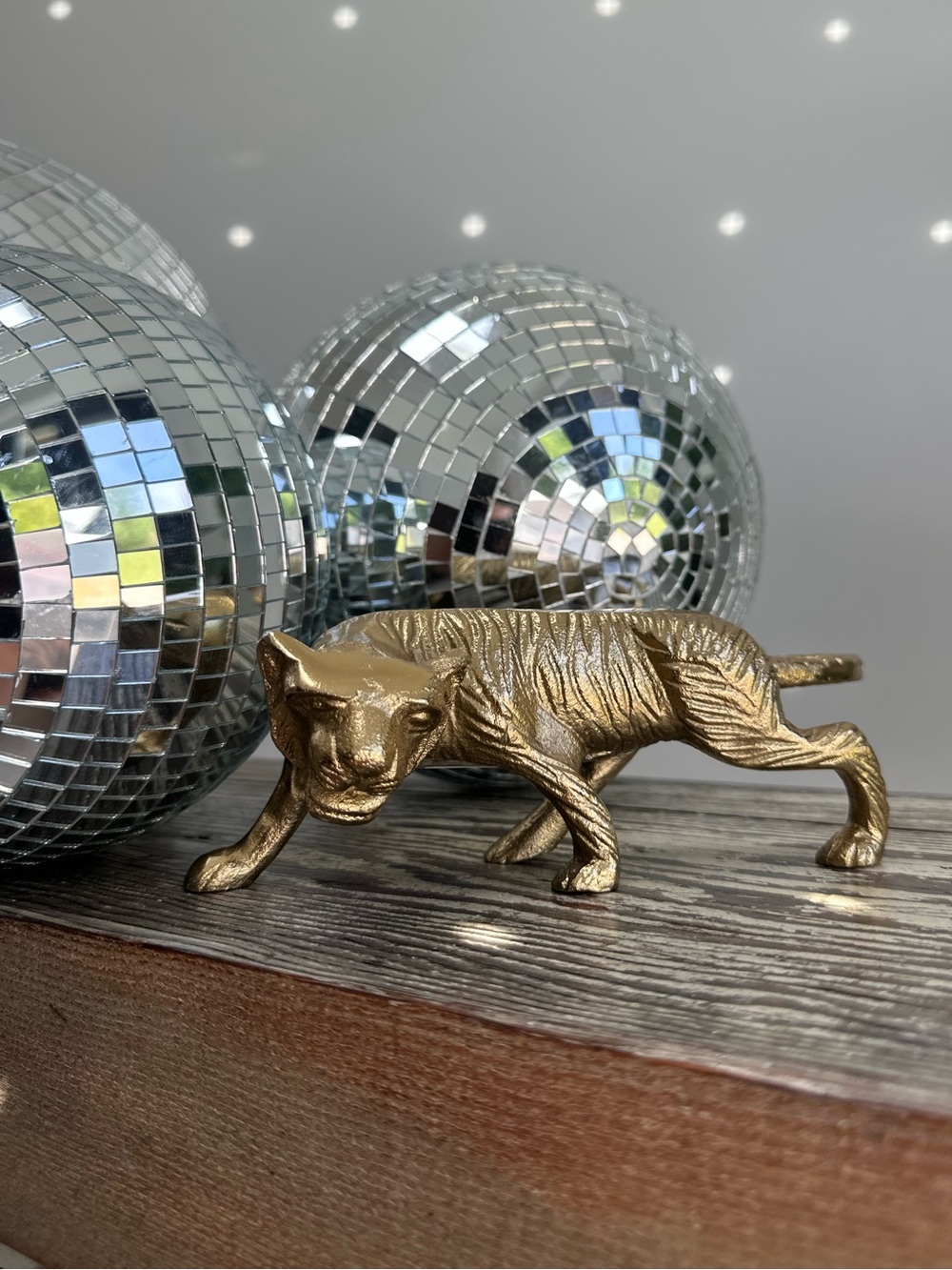 Vintage Brass Tiger Figurine Decor